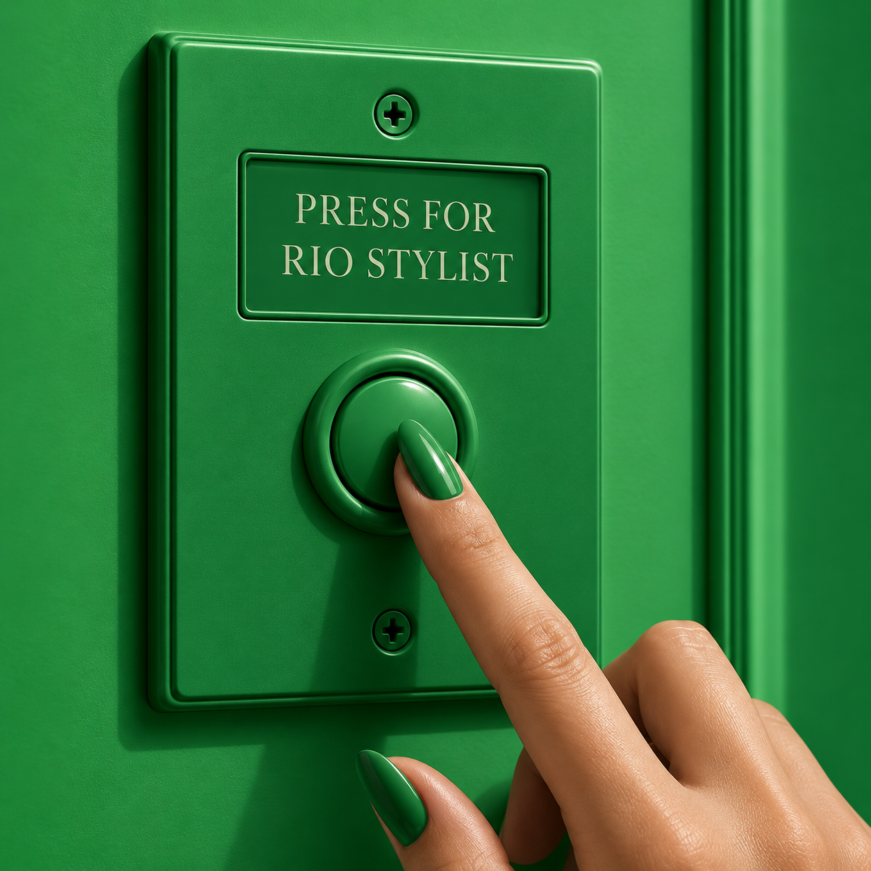 A hand pressing the Rio stylist button