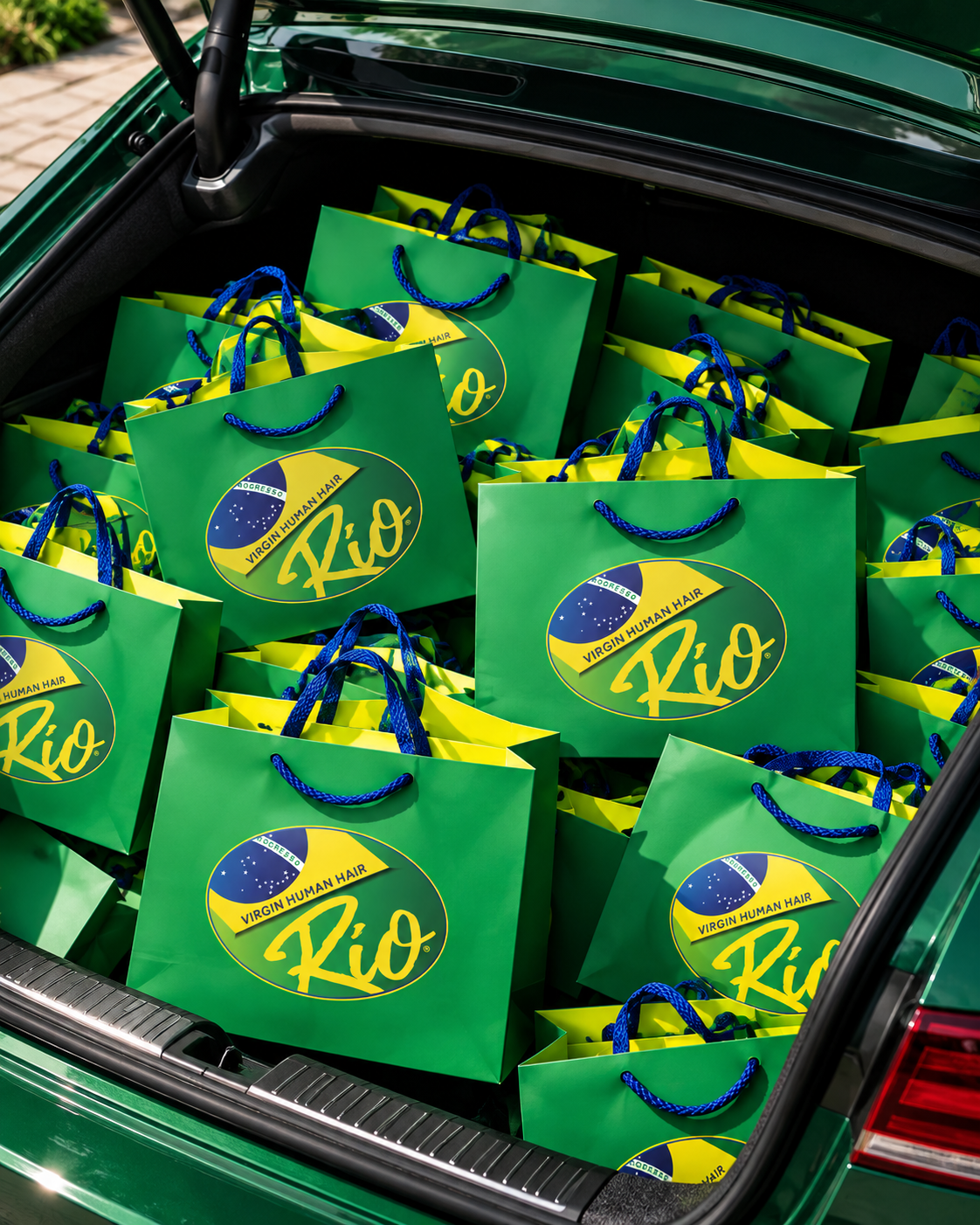 Rio Hair shopping bags ready for South Florida stores